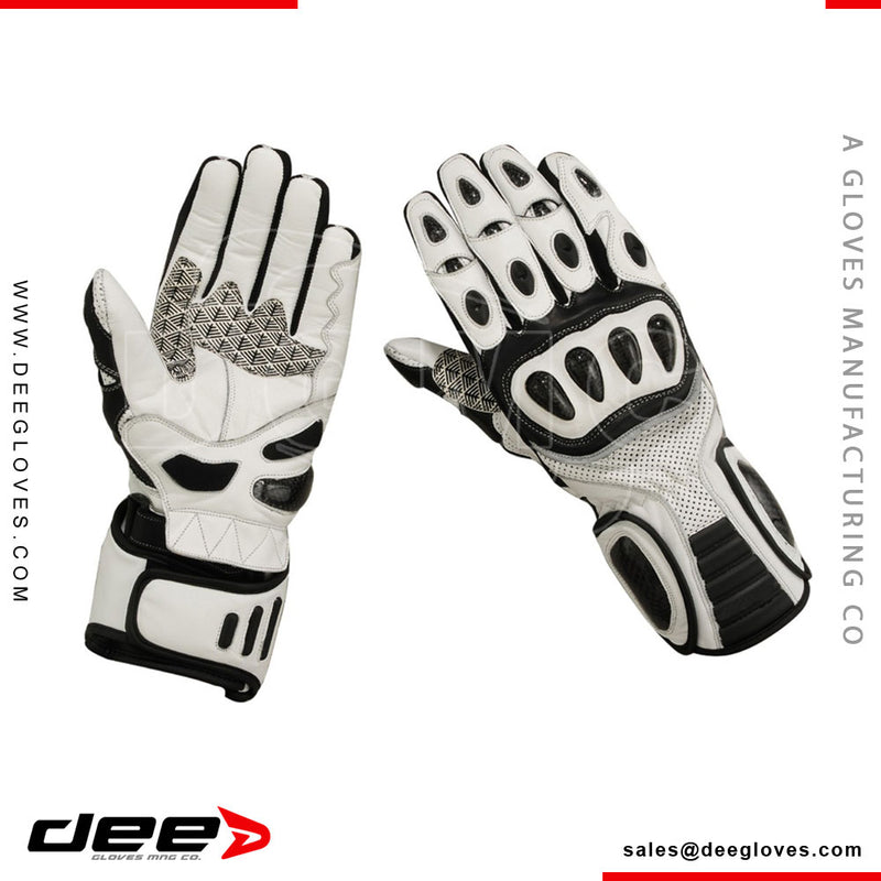 R24 lightgrip Leather Racing Motorbike Gloves